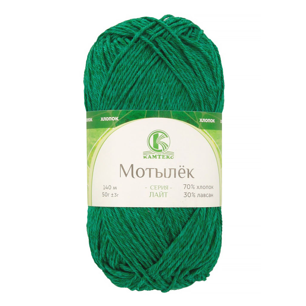 Мотылек пряжа Россия КТ 70%хлопок 30%лавсан 5х50г/140м