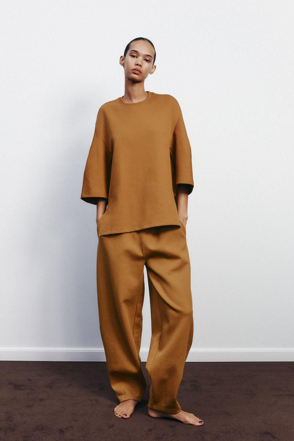 INTERLOCK COCOON TROUSERS - Zara фото 16
