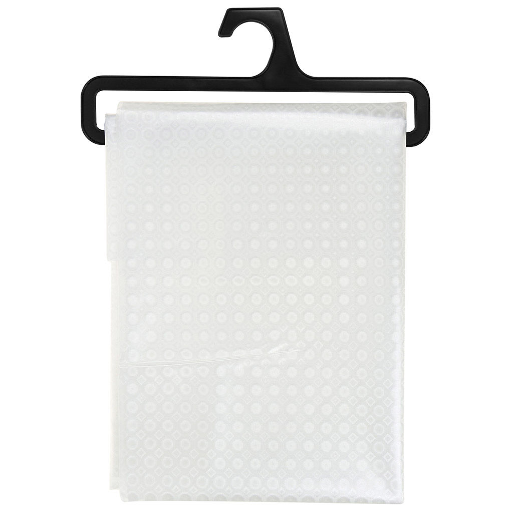 Штора для ванной EVA 180х180см ЗD рельеф Горохи белый, 12 колец, в пакете (Китай) - Домашняя мода фото 2