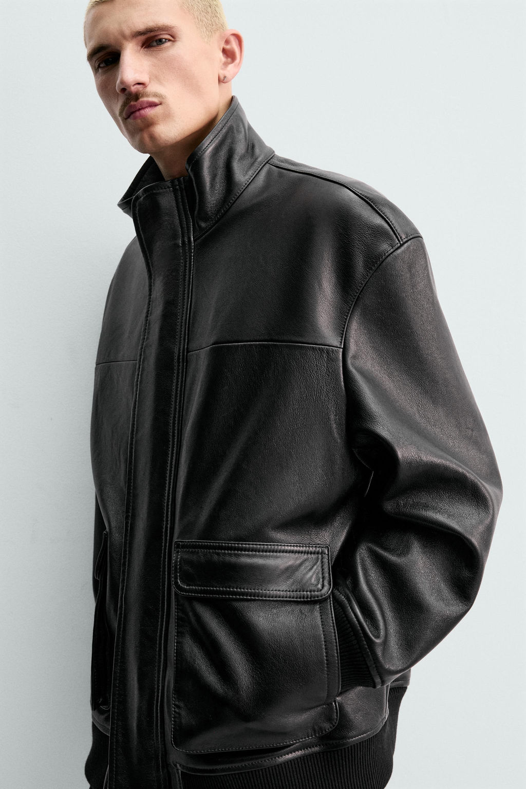 RELAXED FIT LEATHER JACKET ORIGINS - Zara фото 13