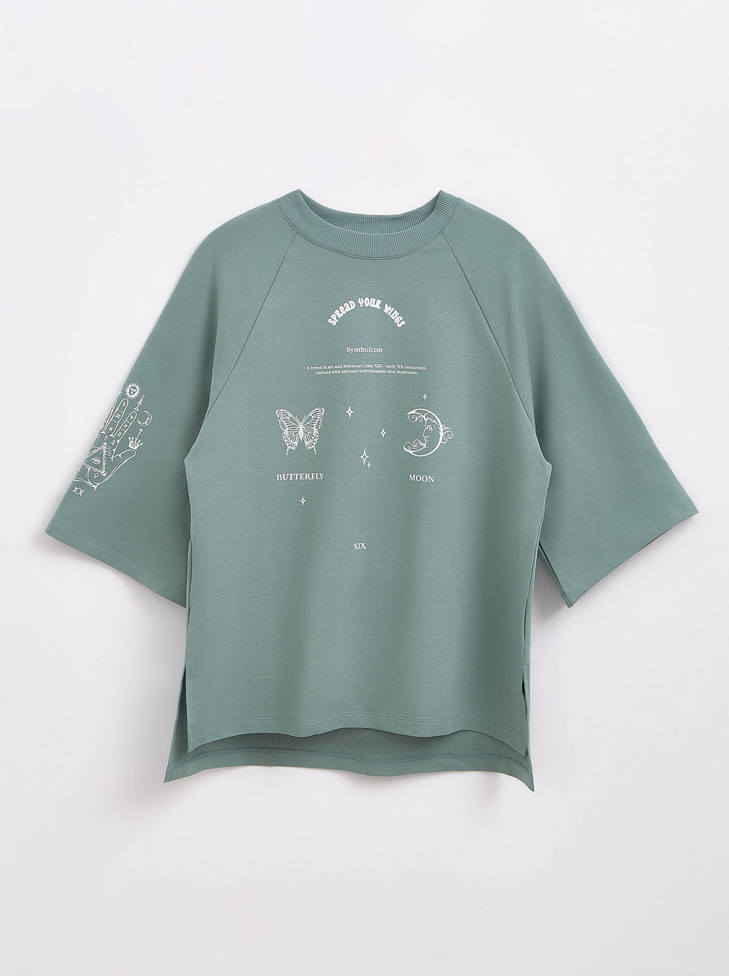 CONTE Oversize-футболка из футера с удлиненной спинкой LD 1632 green