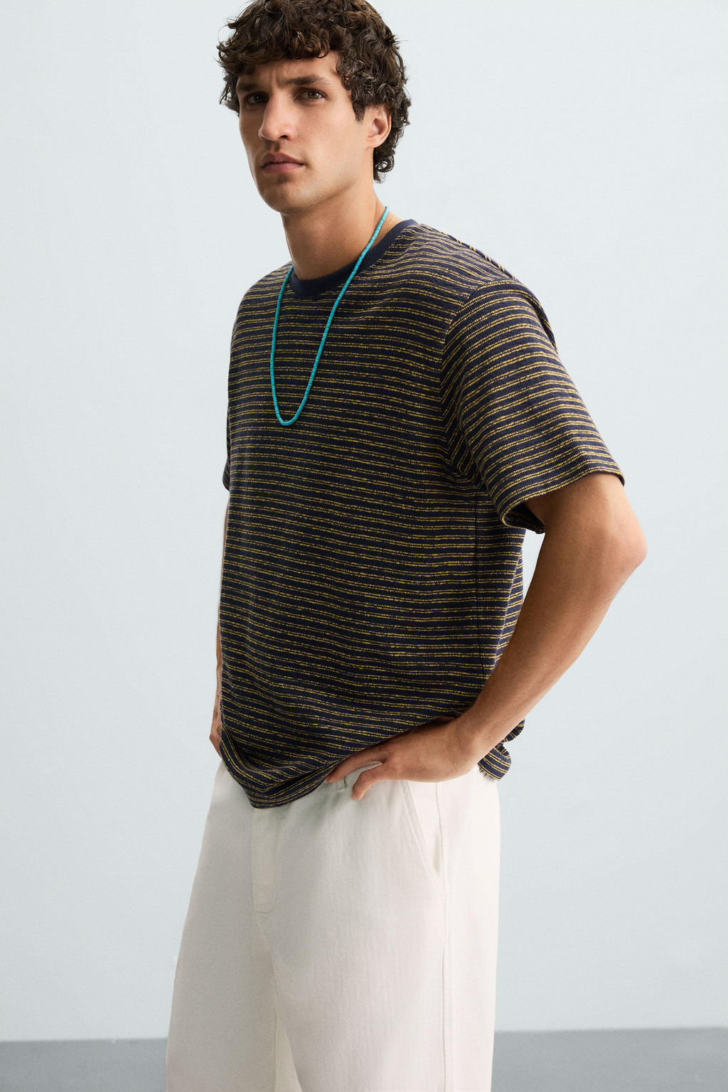 STRIPED JACQUARD T-SHIRT - Zara фото 12