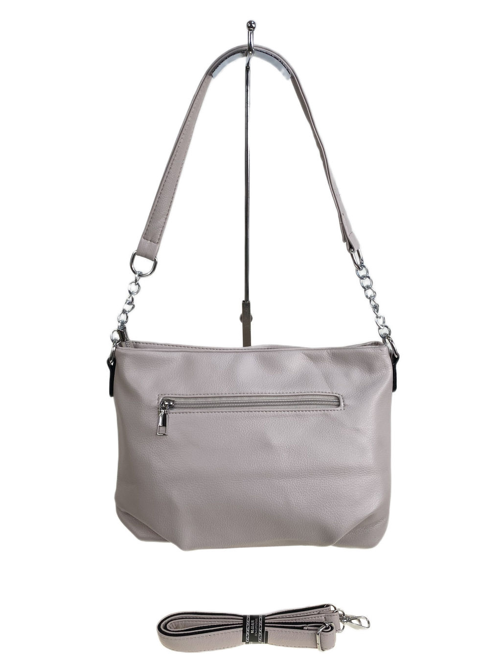 Женская сумка из искусственной кожи, цвет серо-белый - Greta фото 2