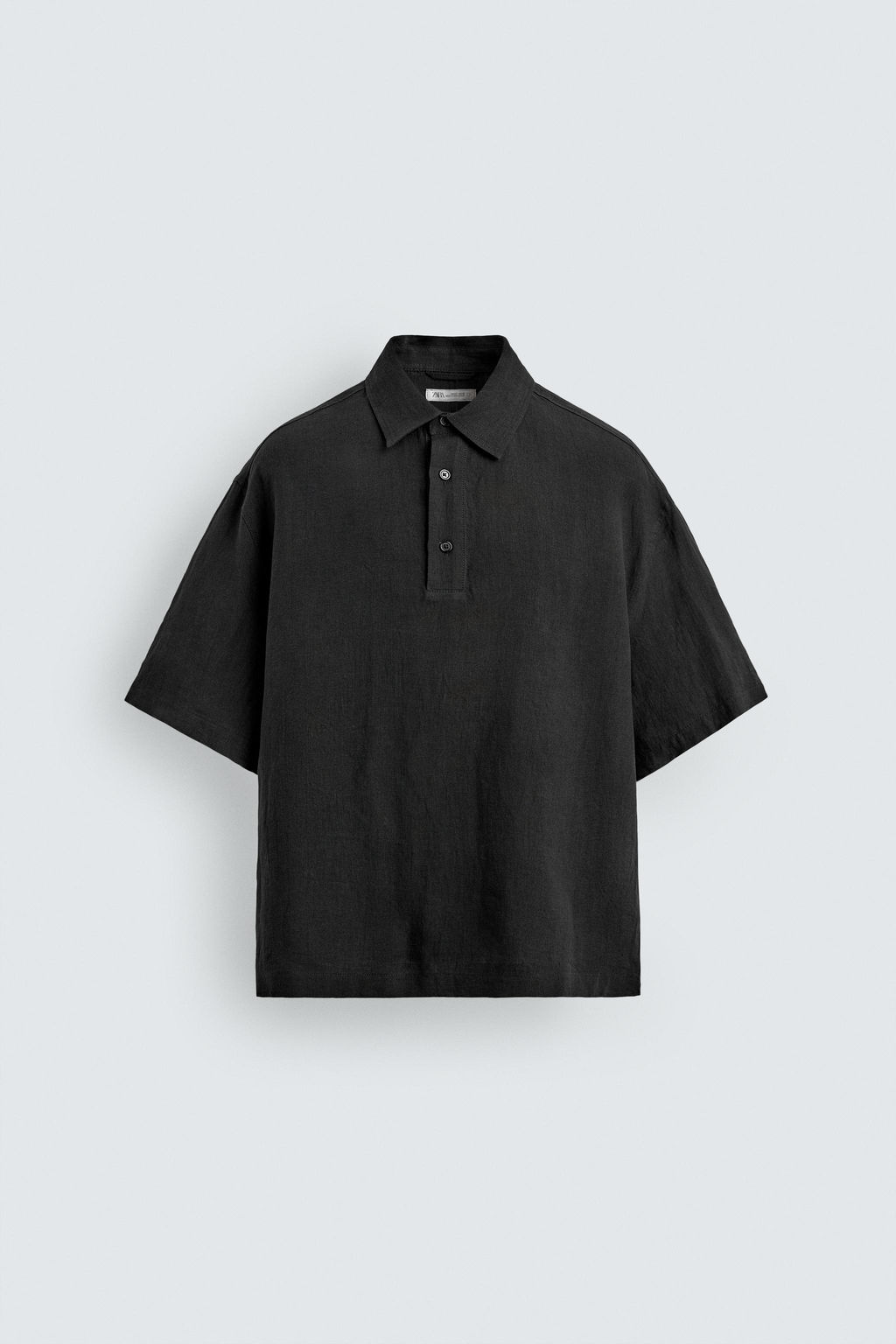 CAMISA POLO 100% LINO / Negro - Zara фото 7