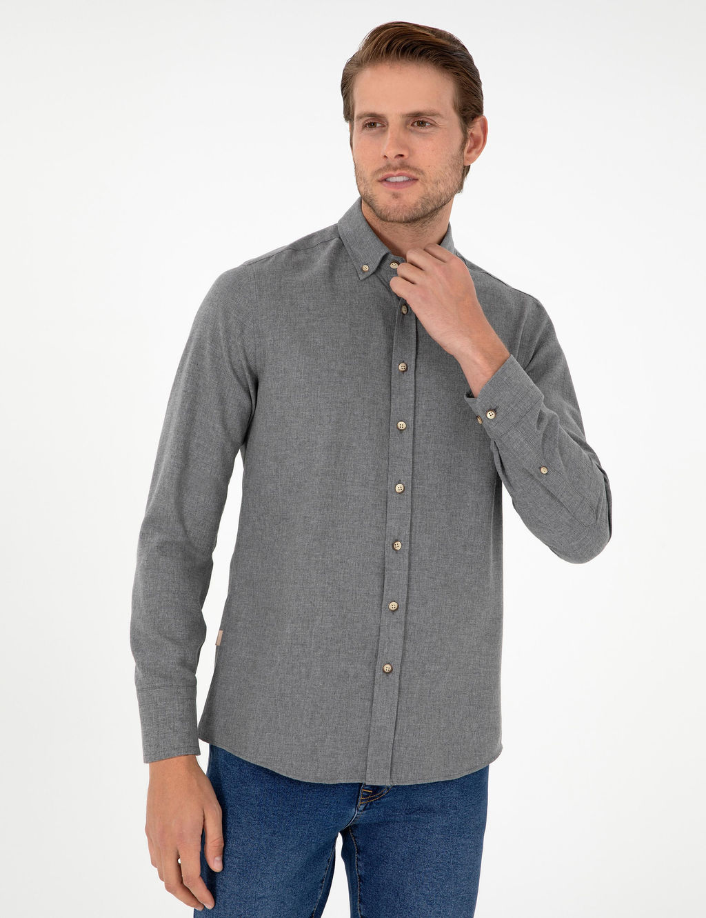 Рубашка Pierre Cardin Slim Fit серая