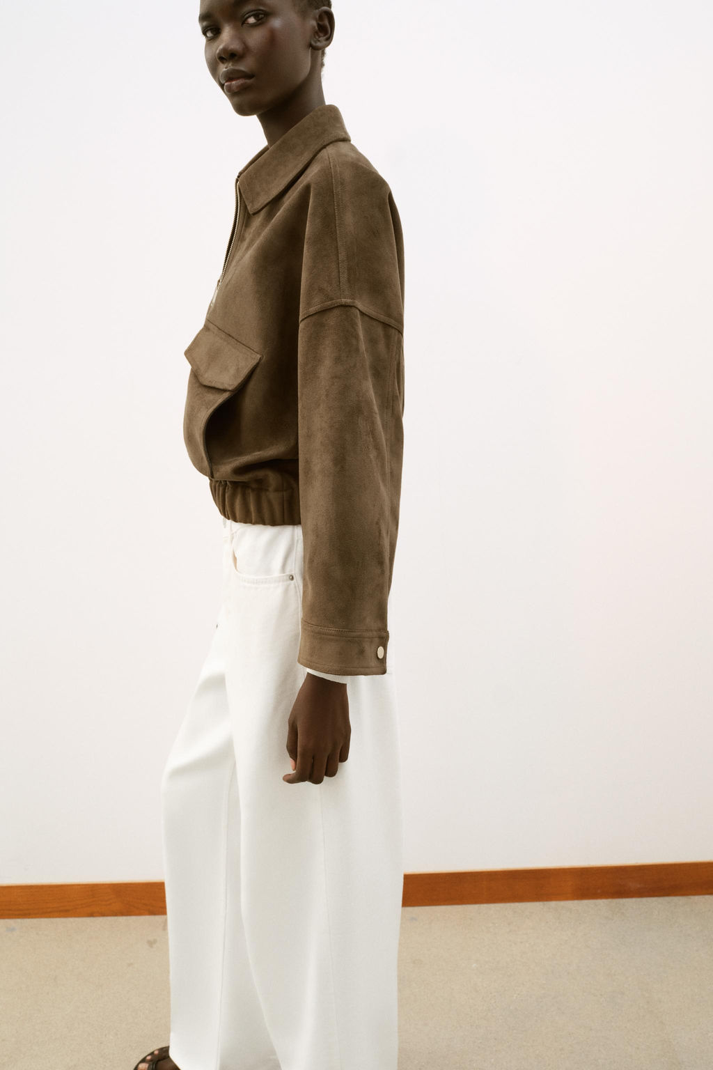 CAZADORA EFECTO ANTE / Khaki oscuro - Zara фото 4