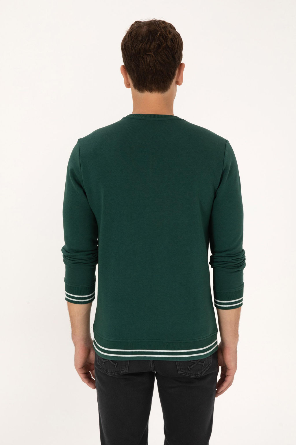Erkek Regular Fit Bisiklet Yaka Koyu Ye_il Sweatshirt - U.s. polo assn фото 5