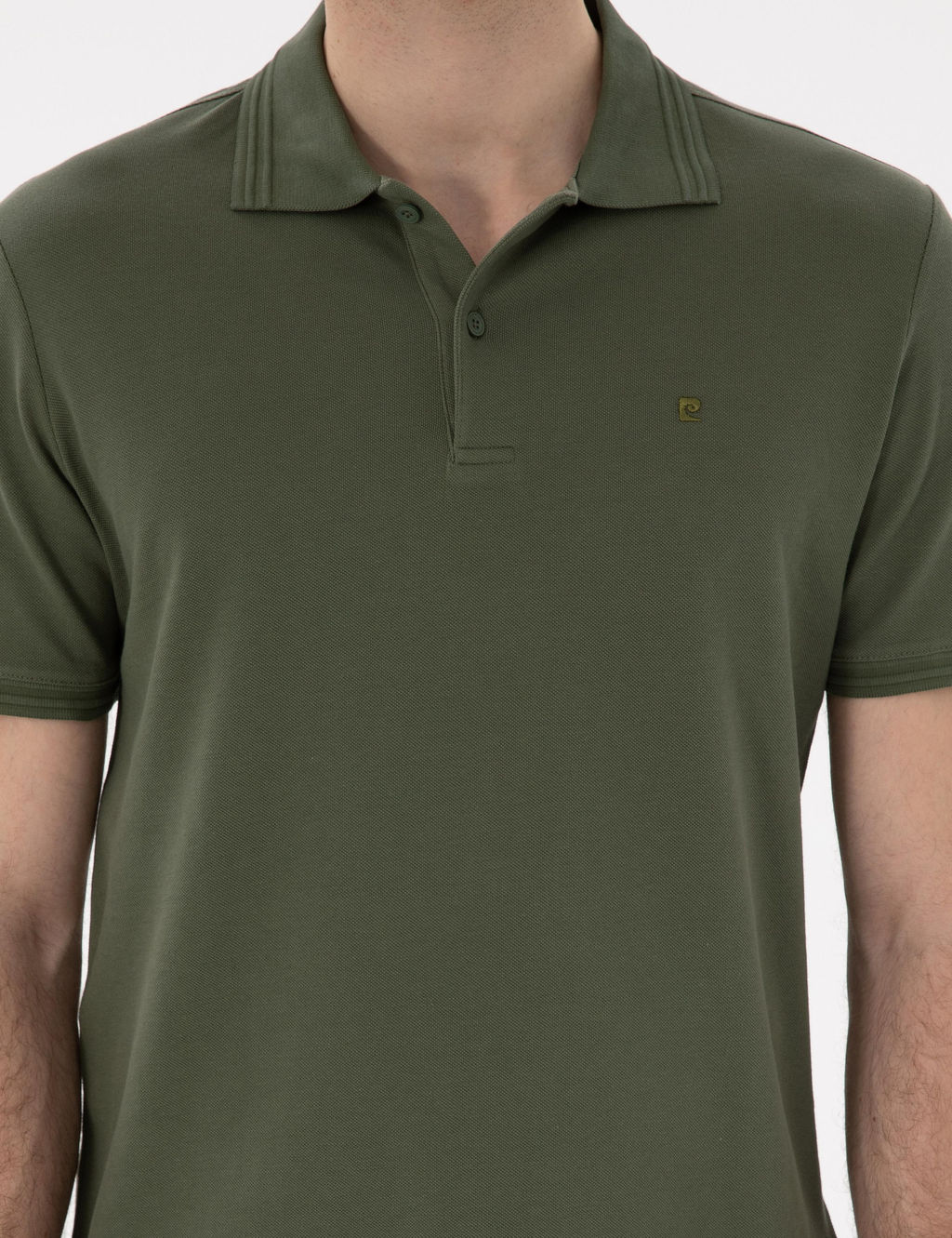 Haki Regular Fit %100 Pamuk Polo Yaka Basic Ti__rt