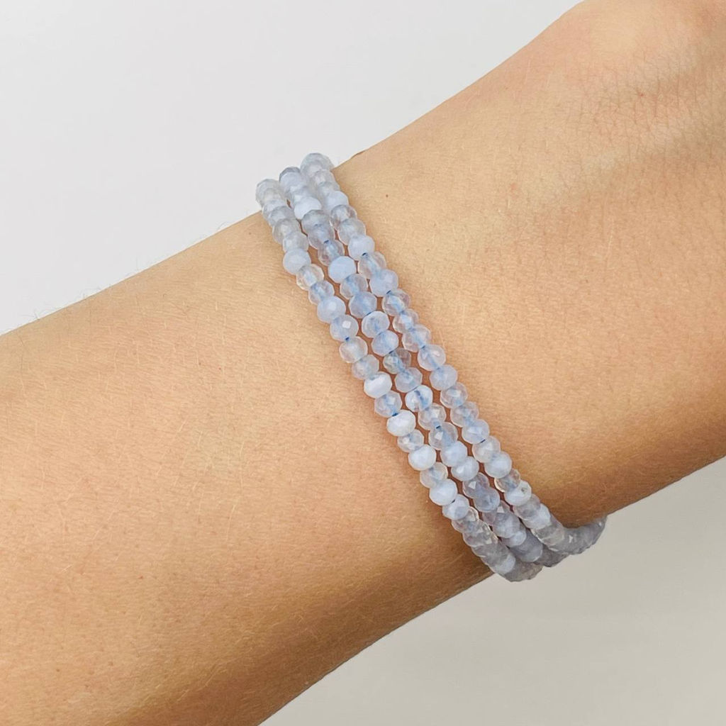 Бусины для украшений из Голубого агата (190 бусин)