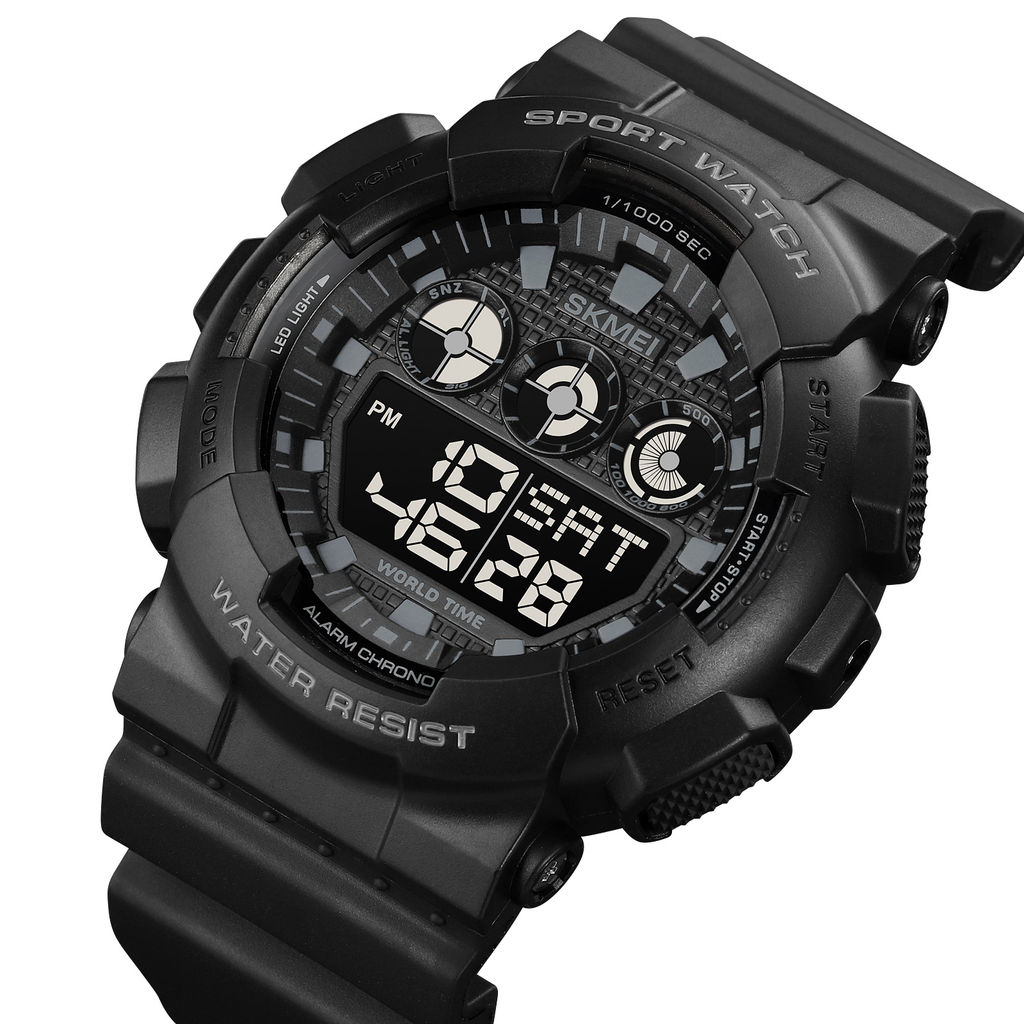 Часы наручные Skmei мужские электронные спортивные 1857black-black