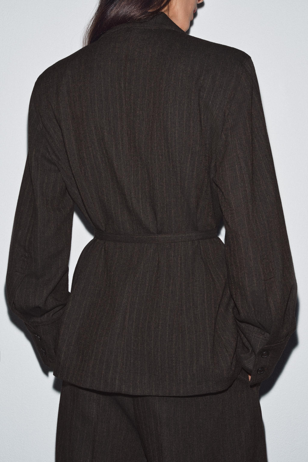 HERRINGBONE BLAZER WITH BELT ZW COLLECTION - Zara фото 3