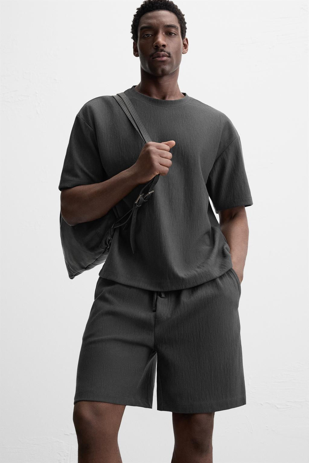 TEXTURED JOGGER BERMUDA SHORTS - Zara фото 30