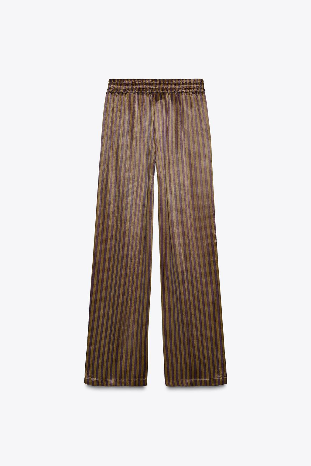 STRIPED SATIN TROUSERS - Zara фото 6