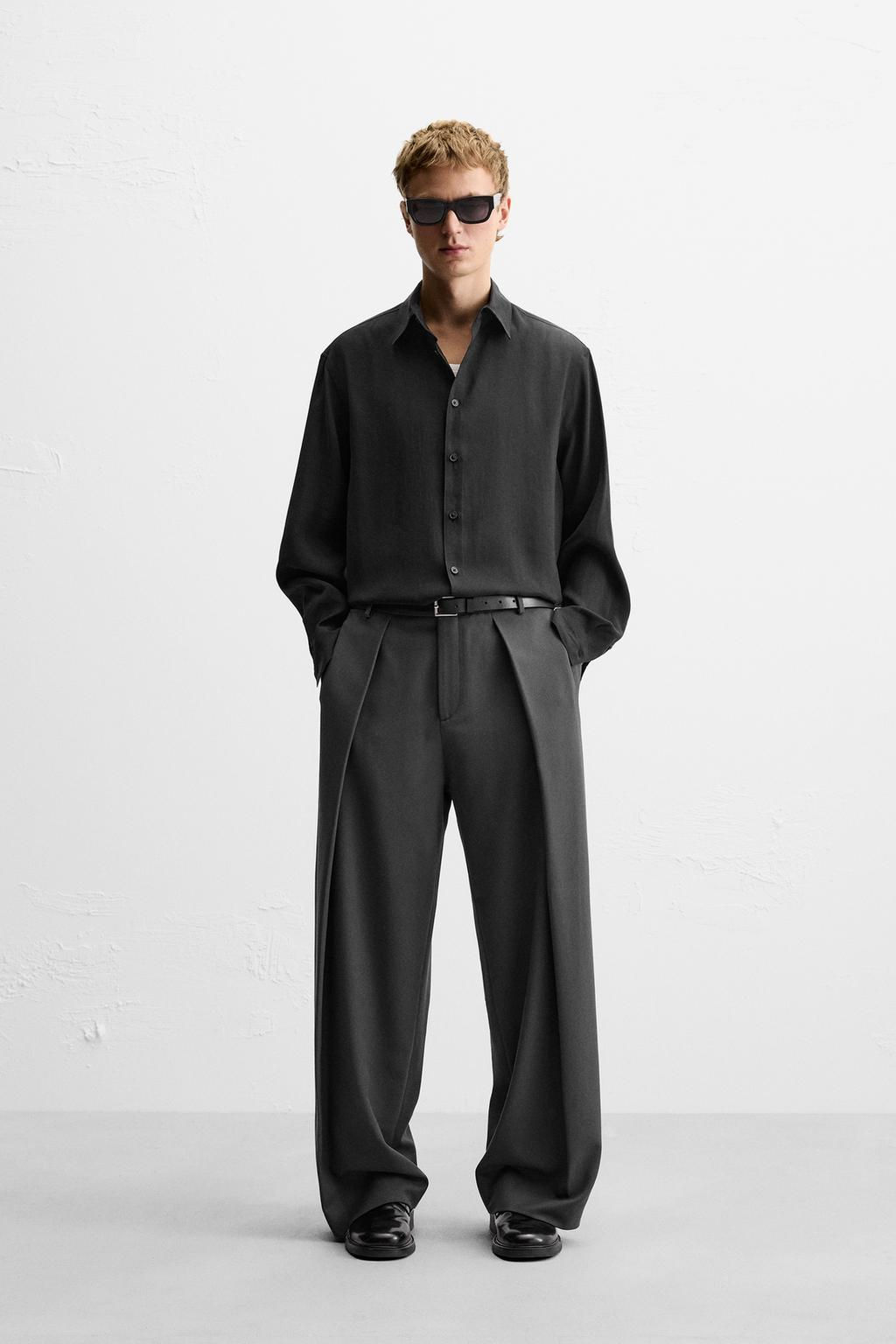 WIDE-FIT PLEATED TROUSERS - Zara фото 11