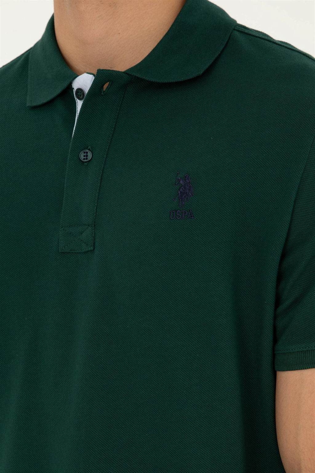 U. S. Polo Assn / Мужская темно-зеленая базовая футболка - U.s. polo assn фото 7