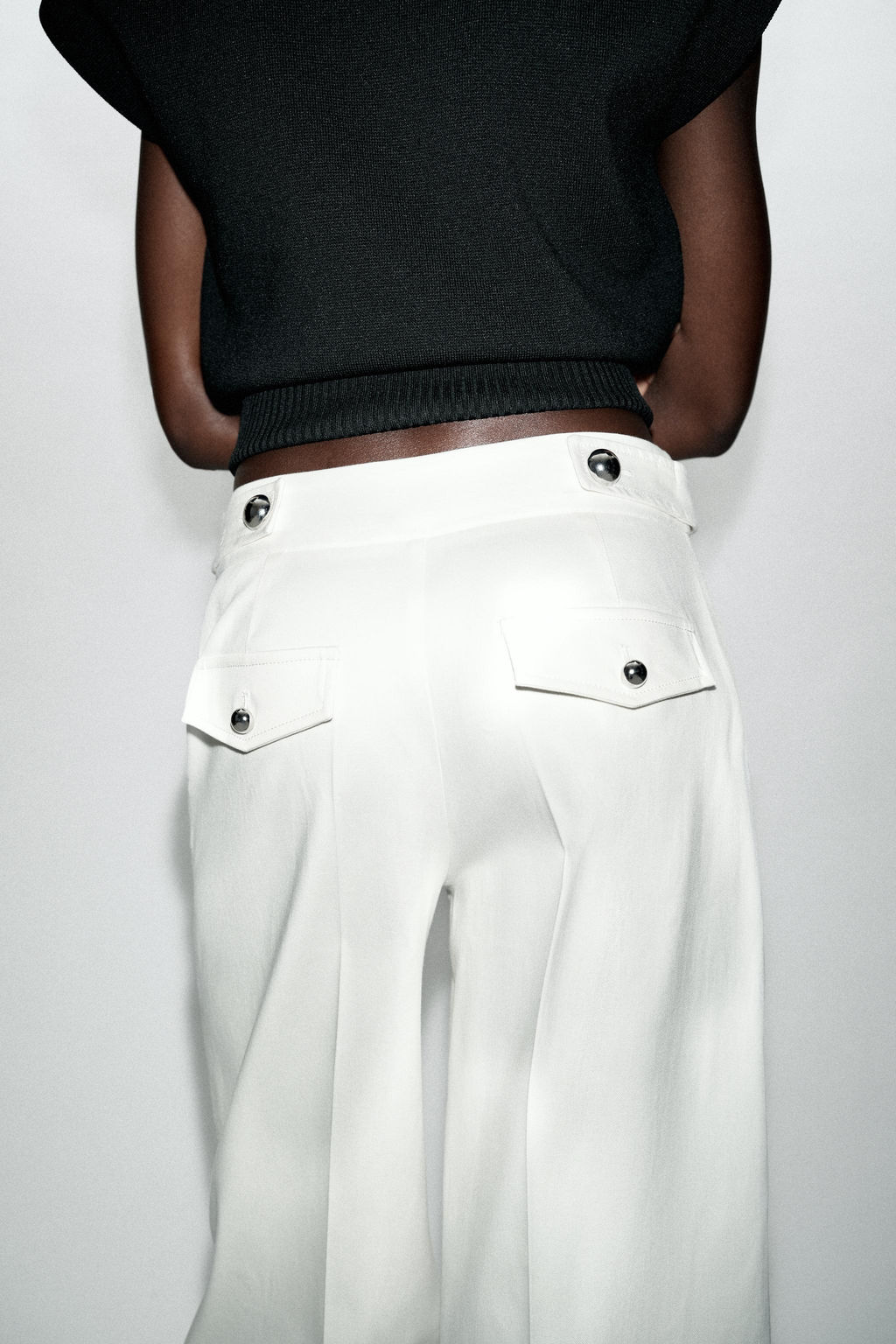 PANTAL?N BOTONES MET?LICOS / Crudo - Zara фото 6