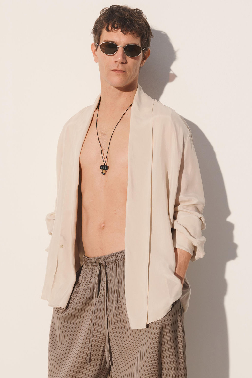 CAMISA KIMONO 100% CUPRO / Crudo - Zara фото 3