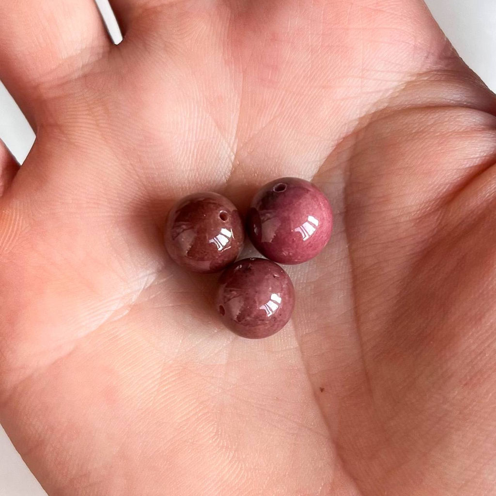 Бусины для украшений из Родонита (3 шт)