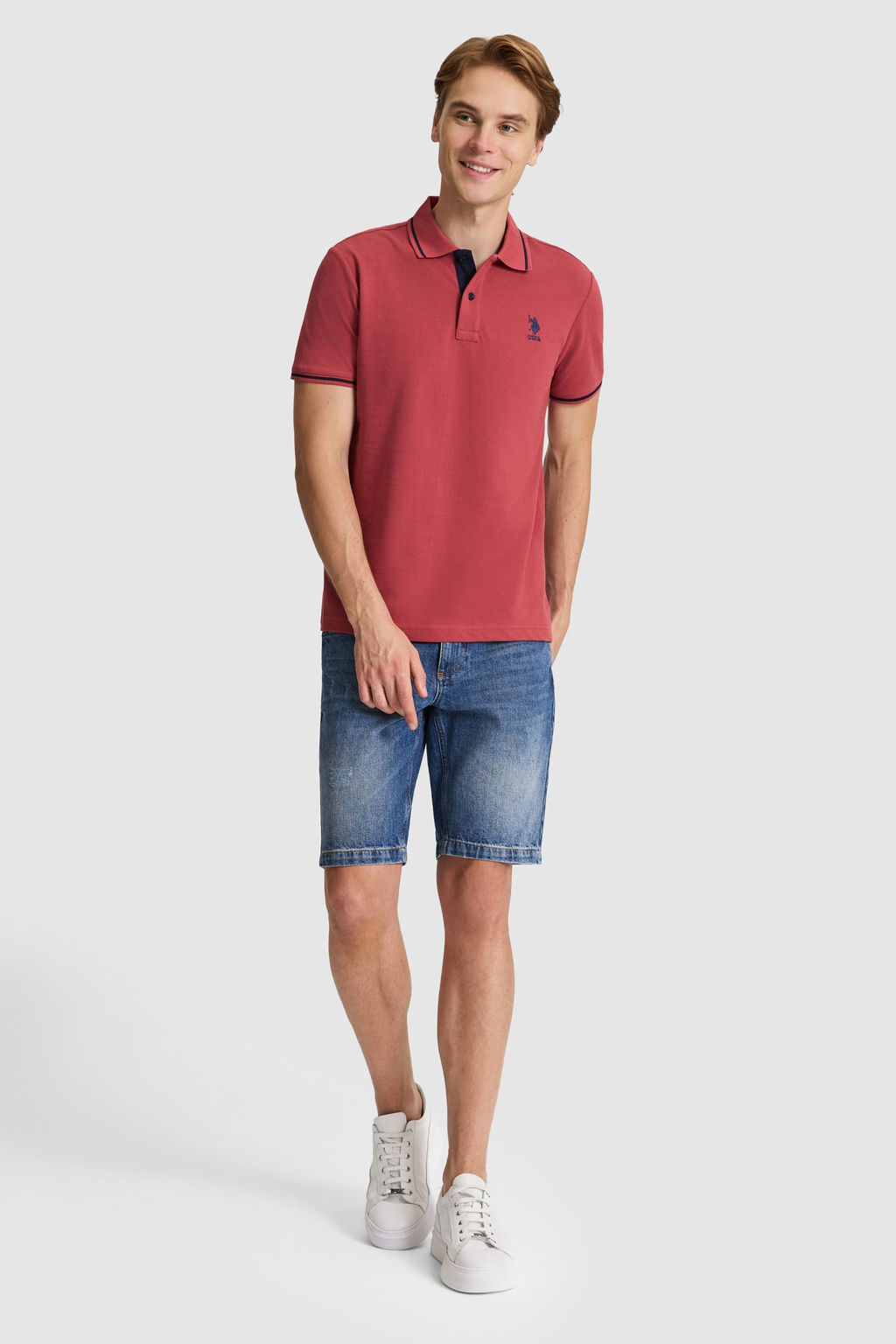 Erkek Vi_ne Slim Fit Polo Yaka Basic Ti__rt