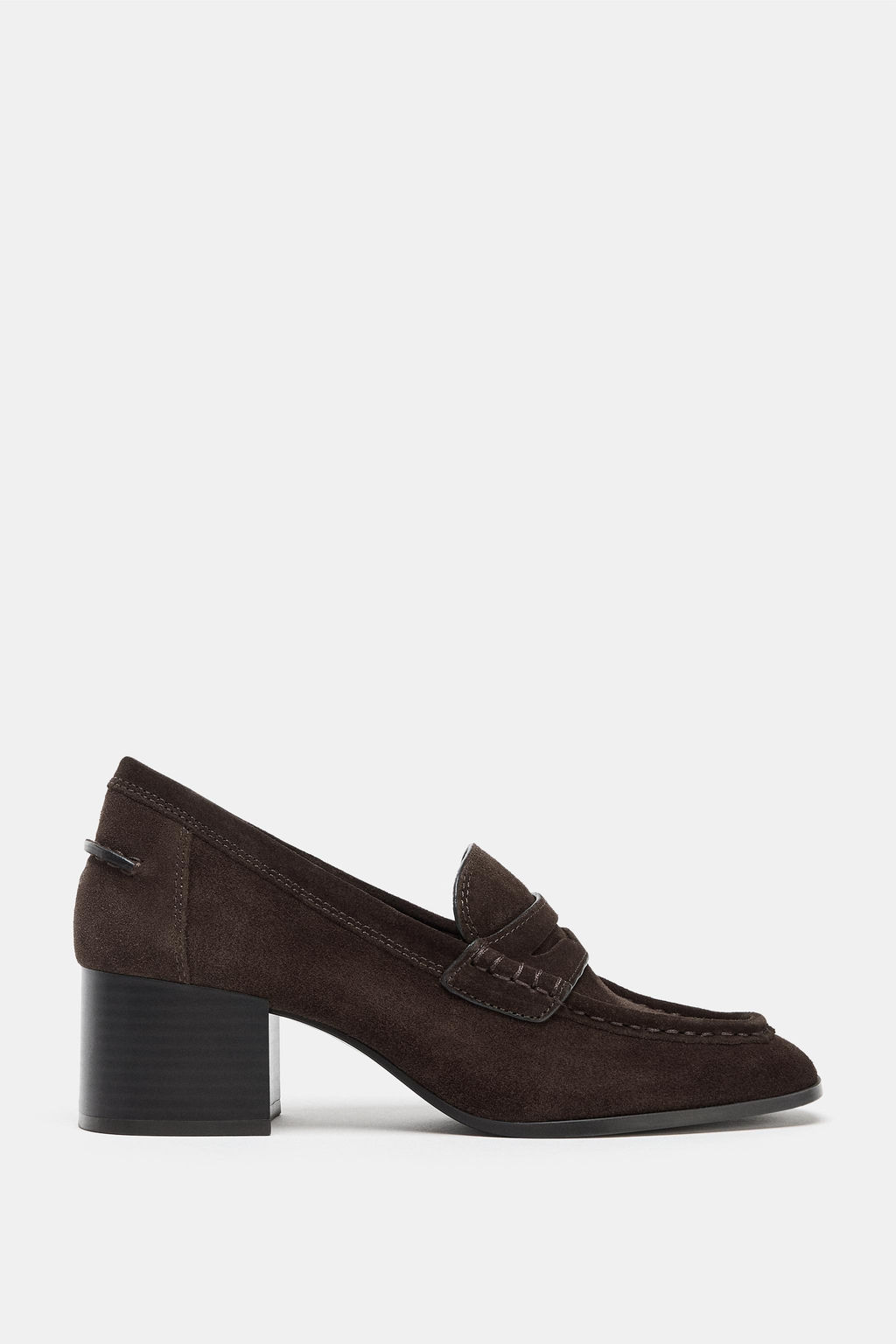 SPLIT SUEDE HEELED LOAFERS - Zara фото 5