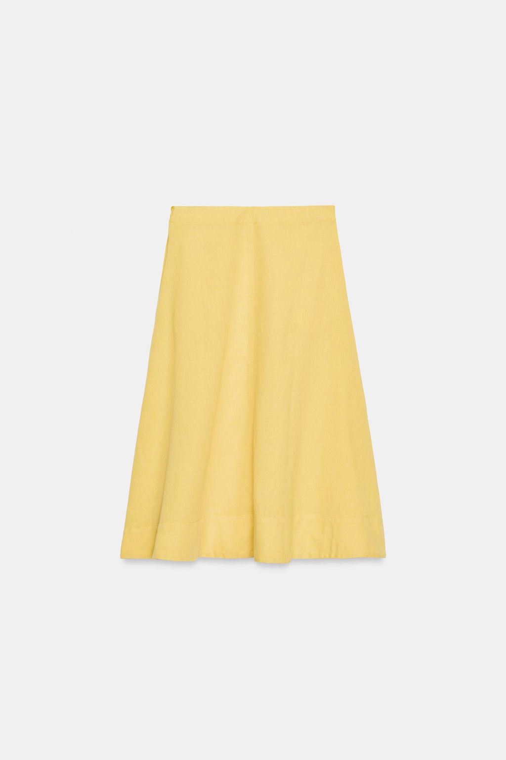 FALDA MIDI CON LINO ZW COLLECTION / Amarillo claro - Zara фото 6