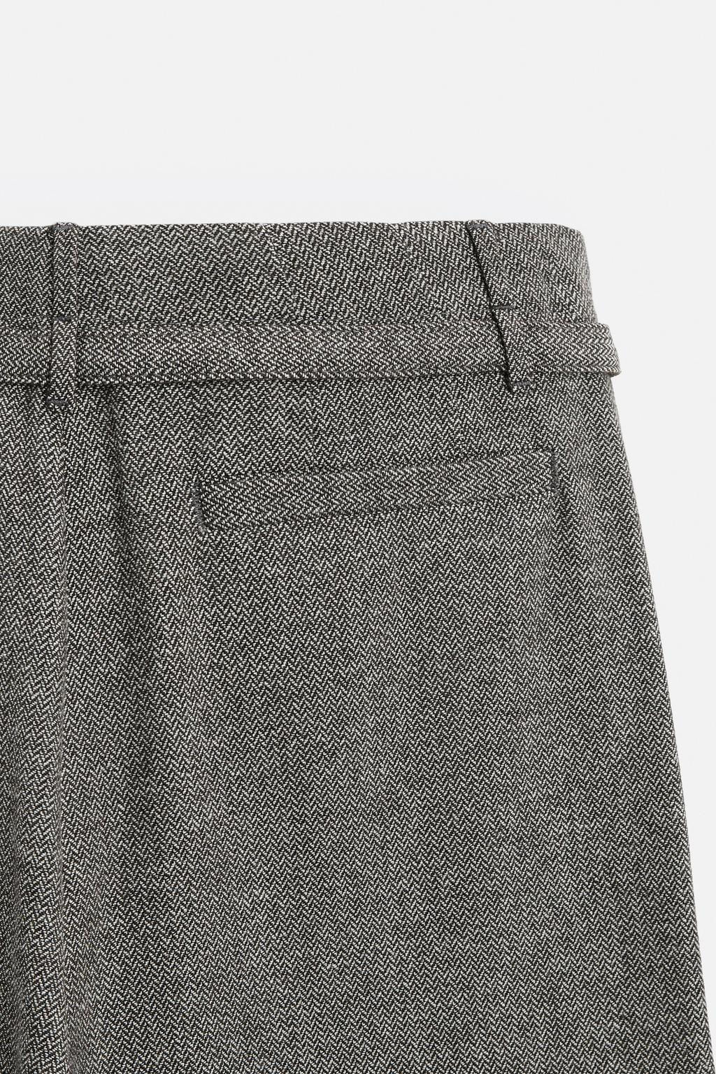 HERRINGBONE BELTED TROUSERS - Zara фото 9