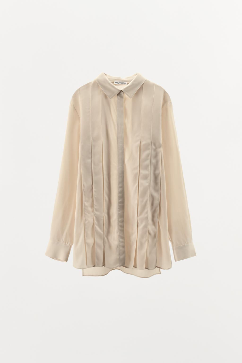 100% VISCOSE SHIRT WITH PLEATS - Zara фото 7