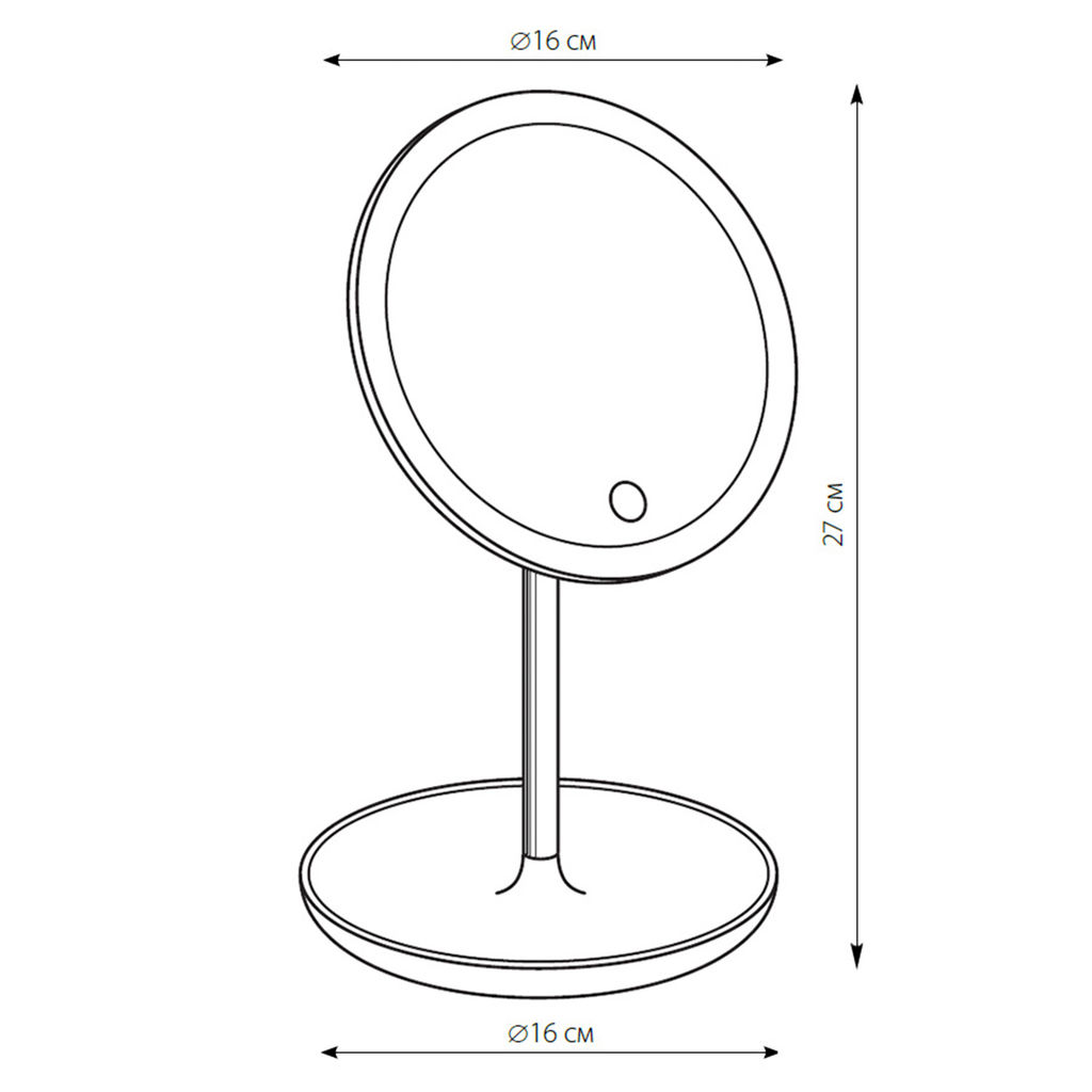 TLD-590 White/LED/80Lm/6000K/Dimmer Настольный светильник - зеркало, 4W. Встроенный аккумулятор 3.7V/600mAh. Сенсорный выключатель. Диммер. Белый. ТМ Uniel - Volpe фото 5