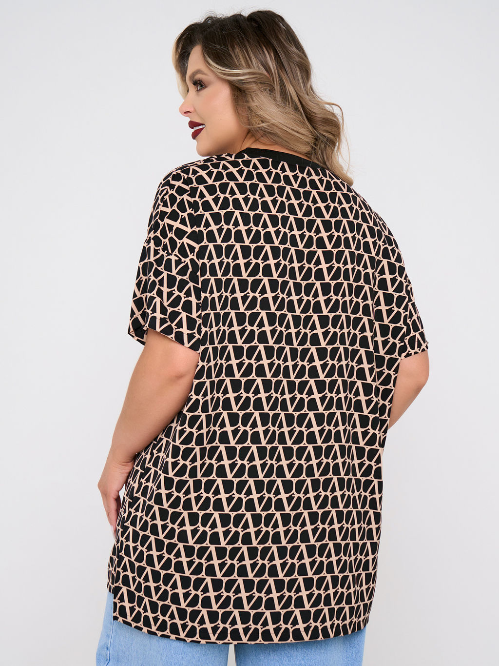 Блузка 0087-29 черный муар