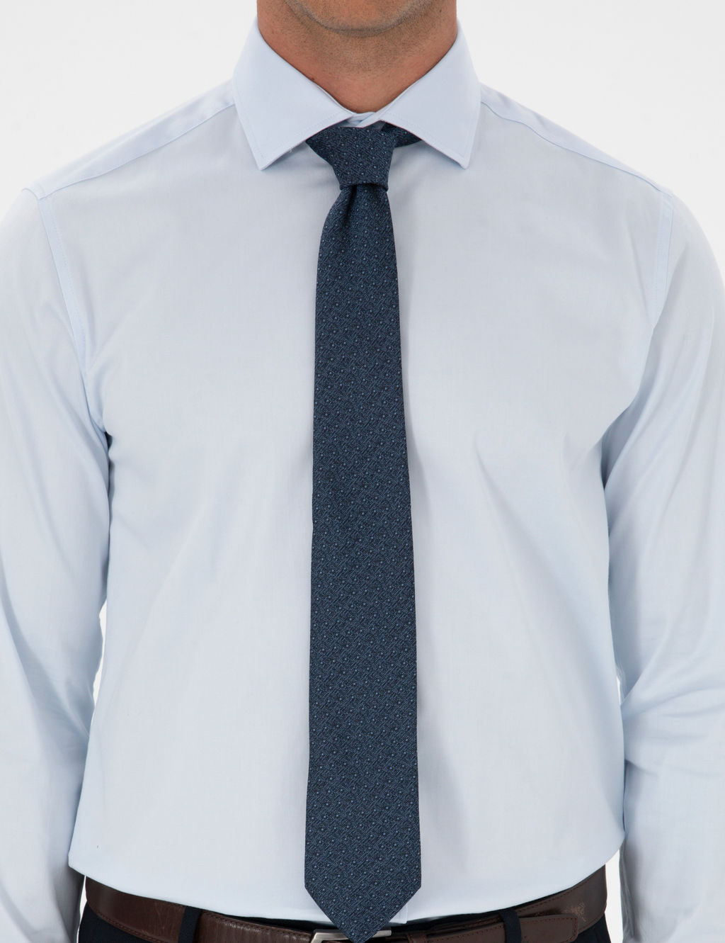 A__k Mavi Likral_ Kolay _t_lenebilir Slim Fit Basic G_mlek