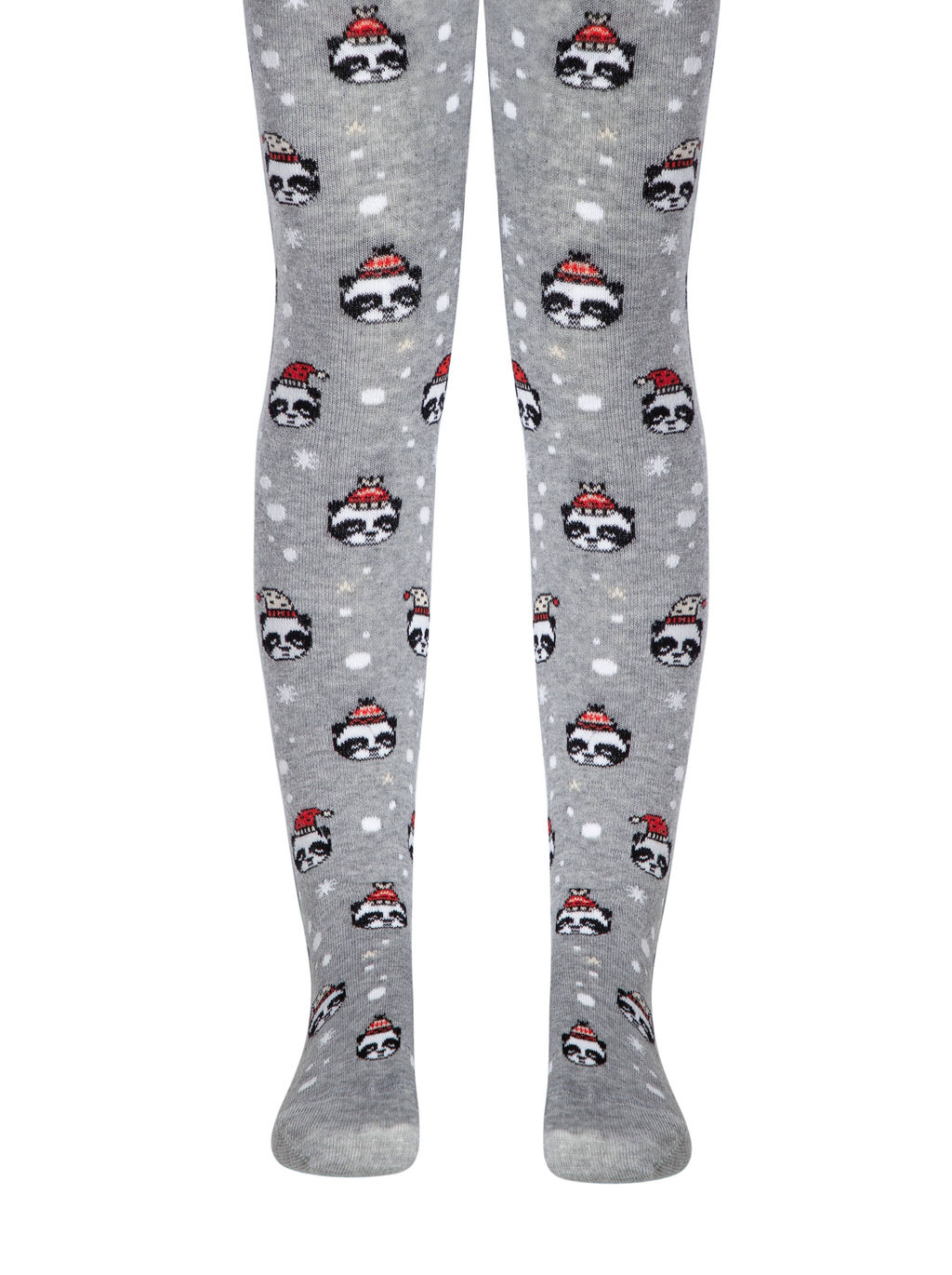 CONTE-KIDS Новогодние колготки Xmas panda серый