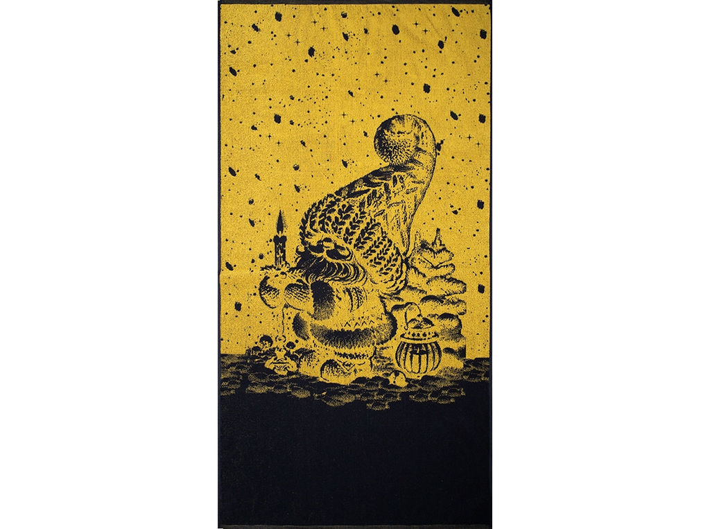 Полотенце махровое 6с102.413ж1 Рождественской ночью(т.желтый) 81х160см