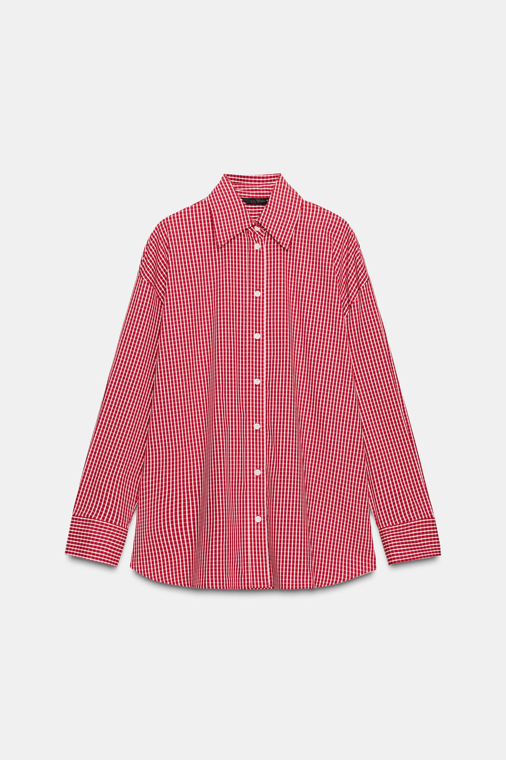 OVERSIZE CHECK POPLIN SHIRT - Zara фото 8