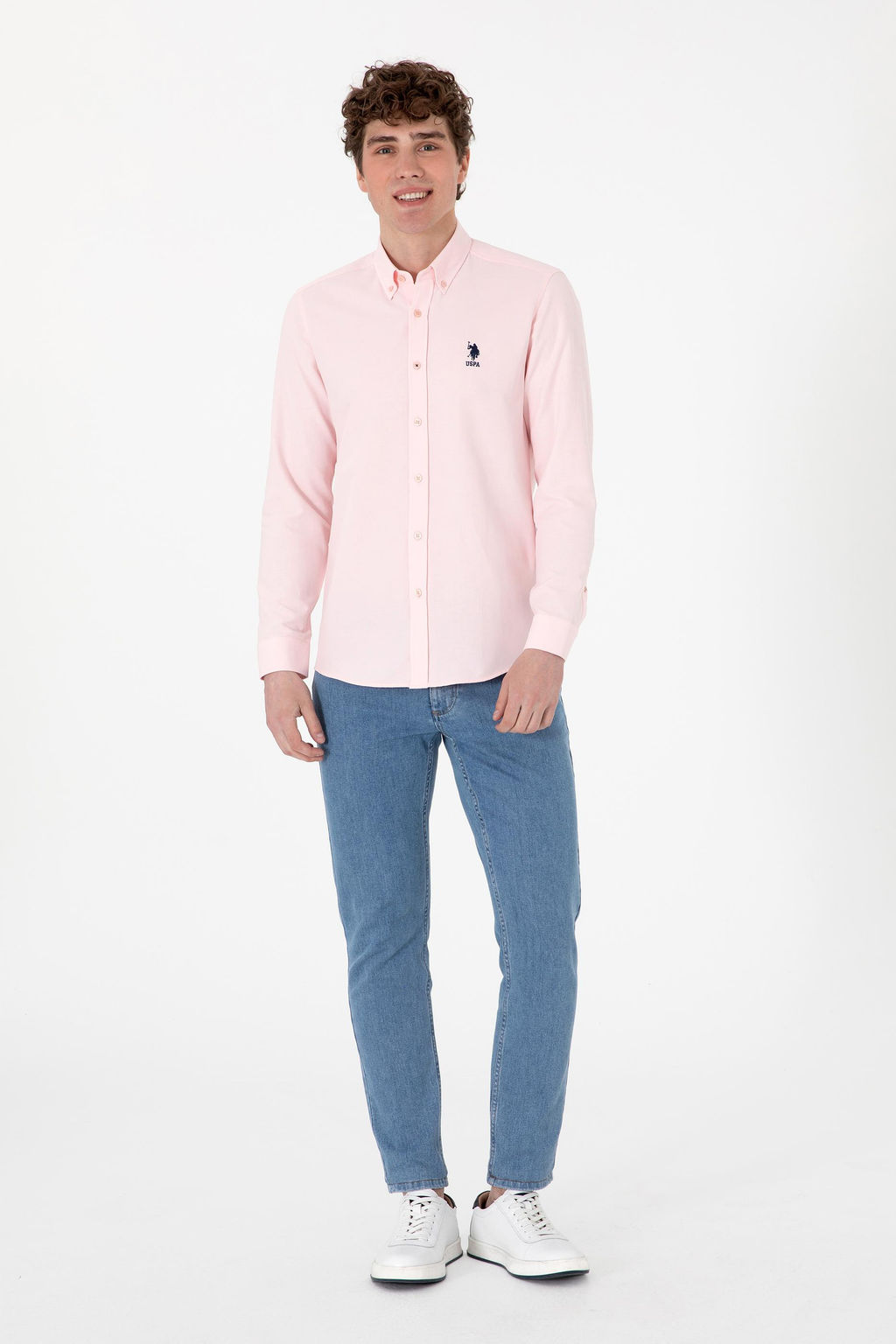 Erkek A__k Pembe Uzun Kollu Basic G_mlek Sepette S_rpriz _ndirim - U.s. polo assn фото 4
