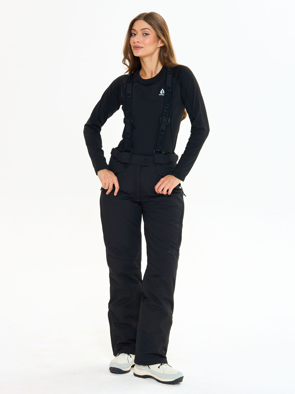 Женские мембранные сноубордические / горнолыжные брюки Azimuth Снежное Созвездие 124/9415_10 Черный  фото 10