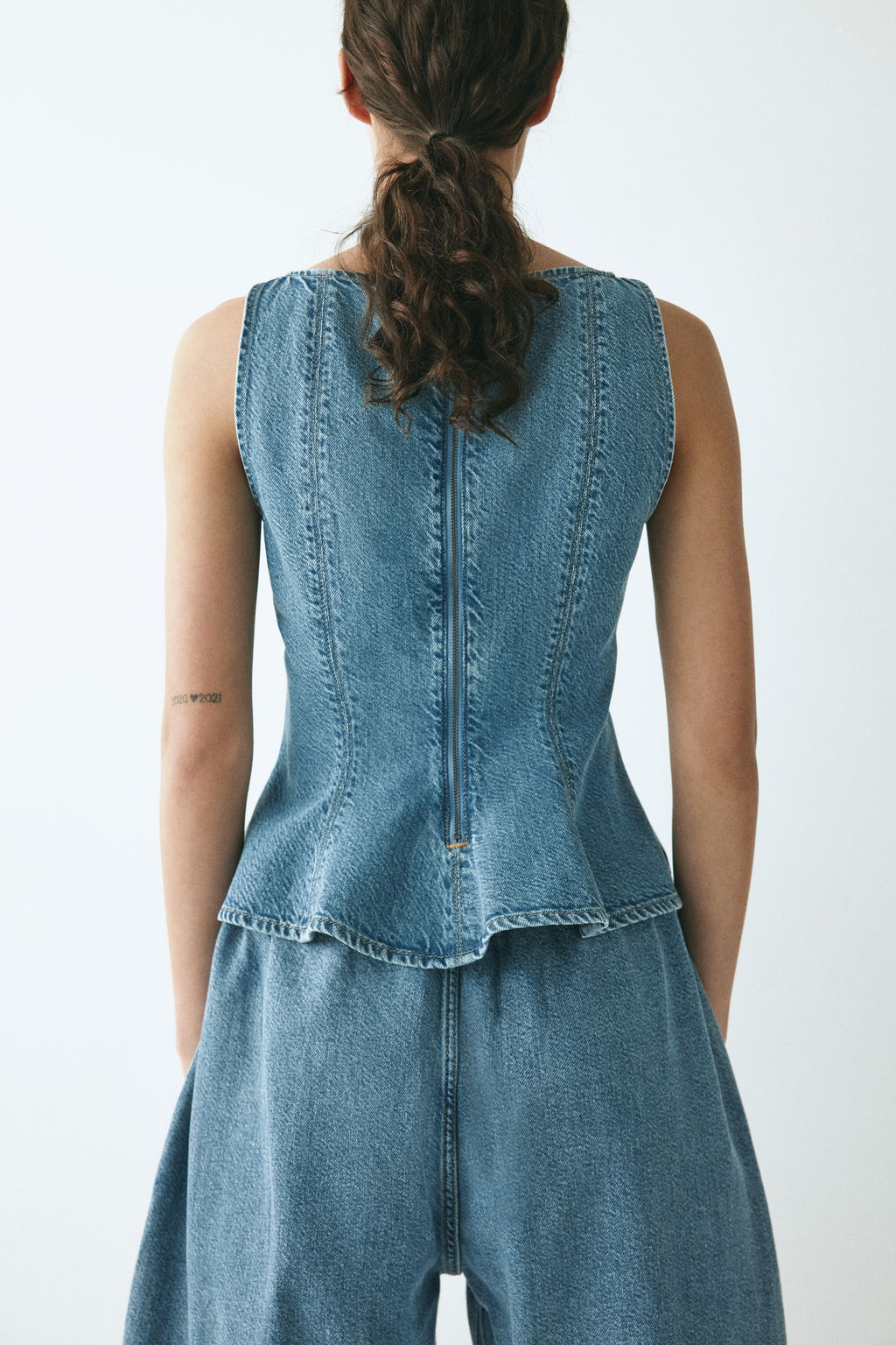 Top denim con peplum - H&m фото 5