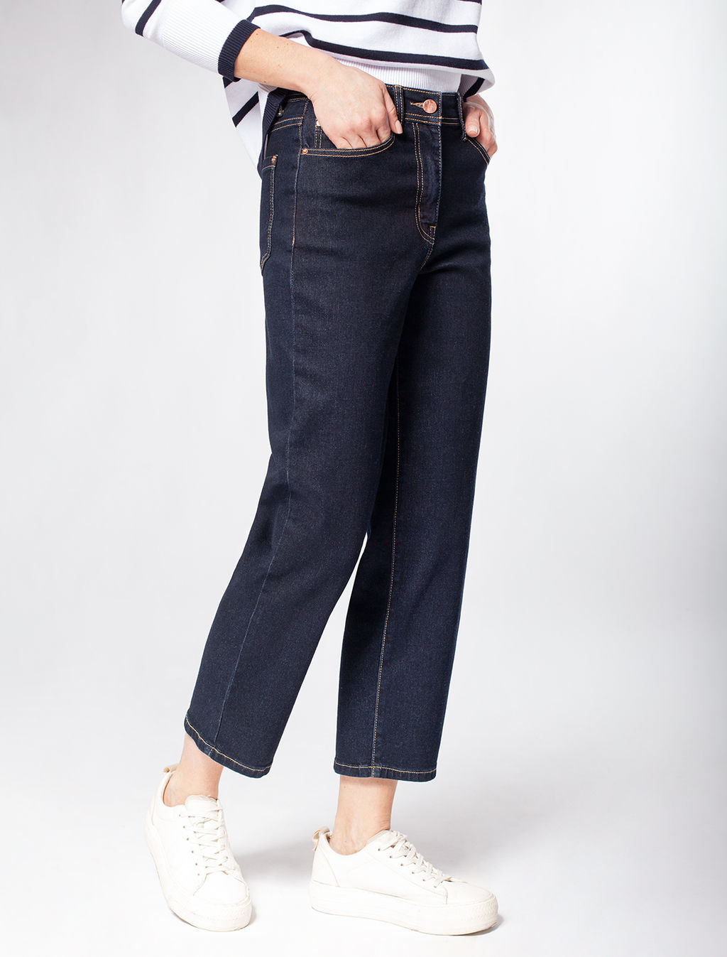 VILATTE / Укороченные джинсы из эластичного денима  фото 9