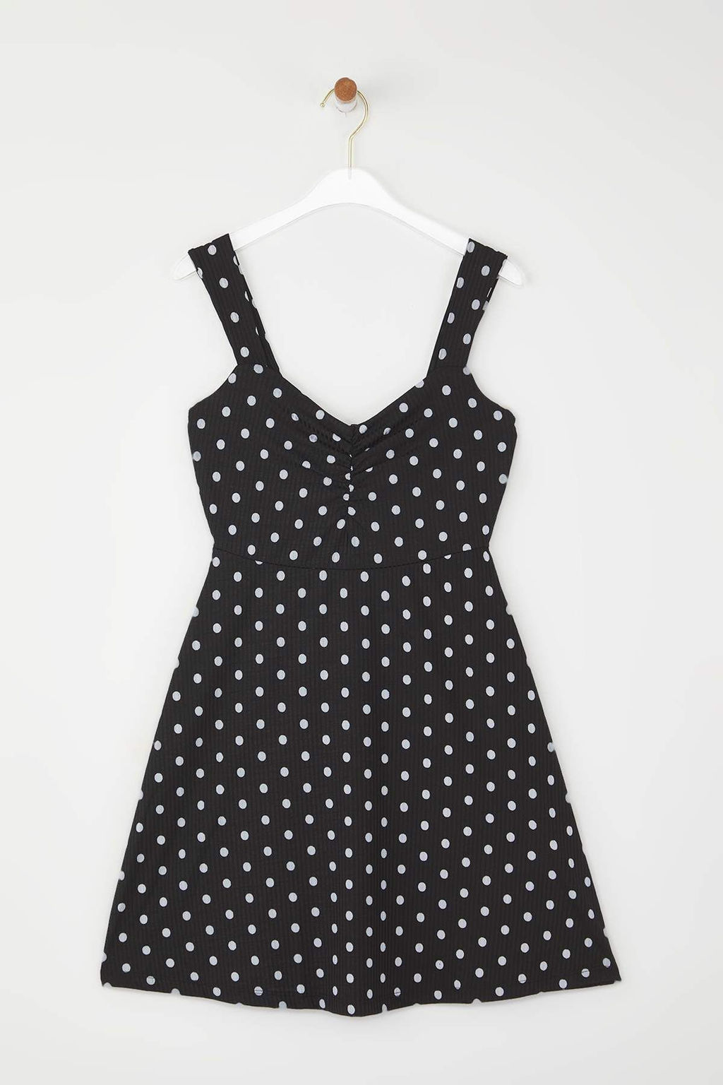 Bordo Ask?l? Puantiye Bask?l? Etegi F?rf?rl? Fitilli Esnek Mini Orme Elbise TWOSS25EL00379 - Trendyolmilla фото 10