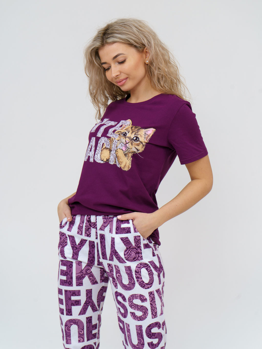 775/2 Пижама "Буквы/фиолетовый"