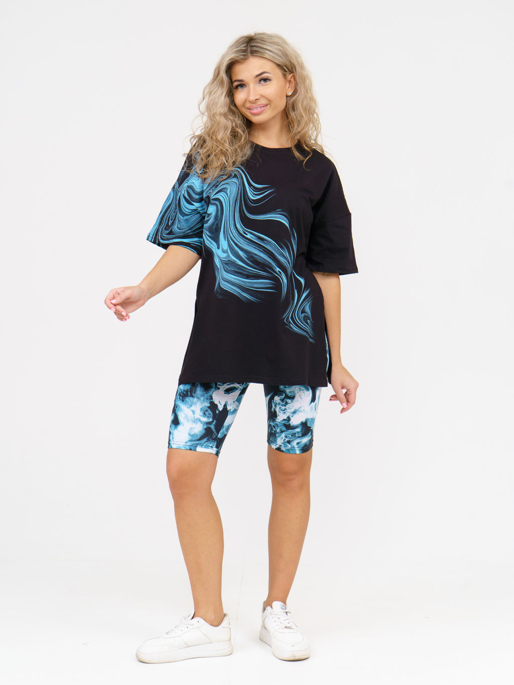 910 Костюм "черный/голубой"