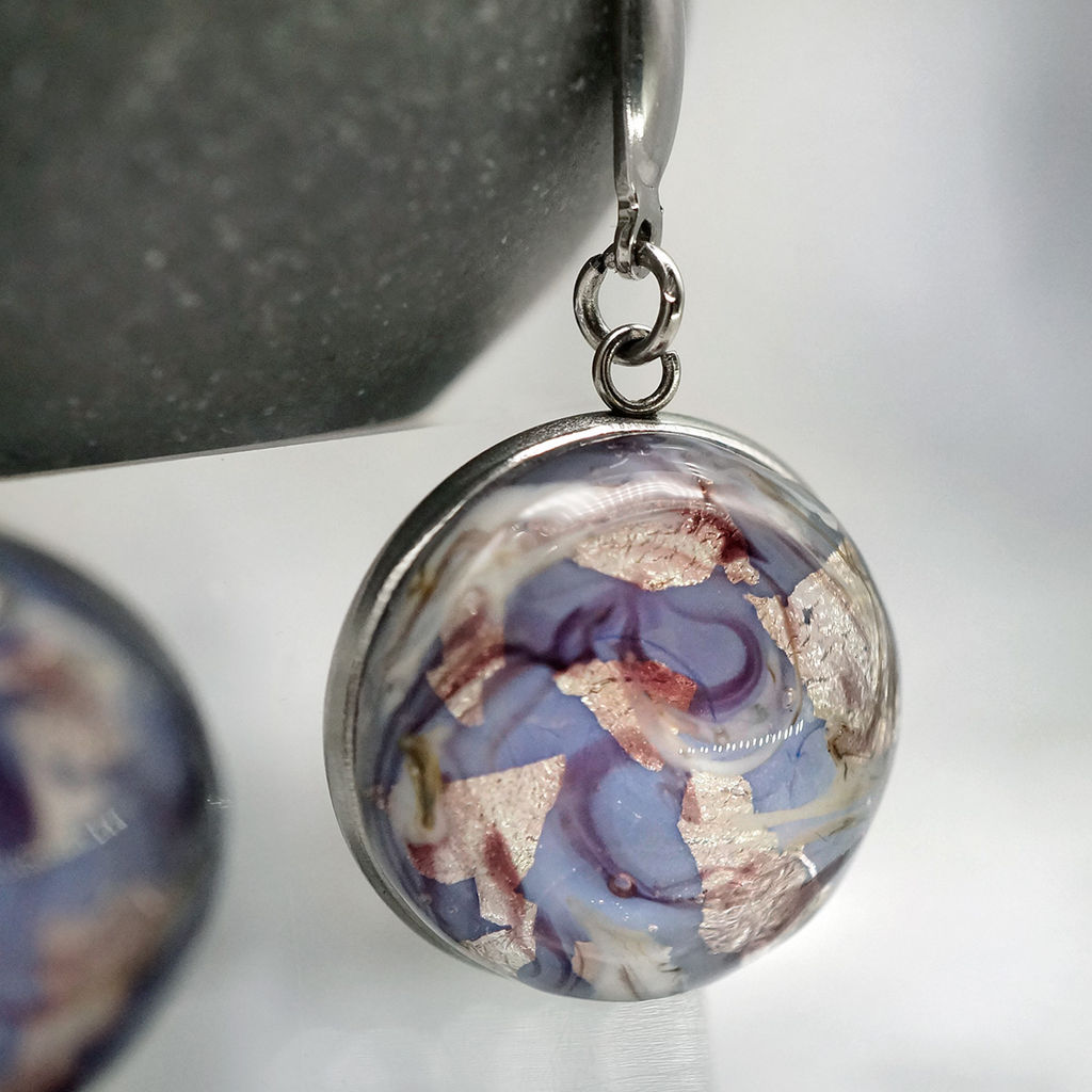 Серьги из муранского стекла PURPLE MIST LS3165