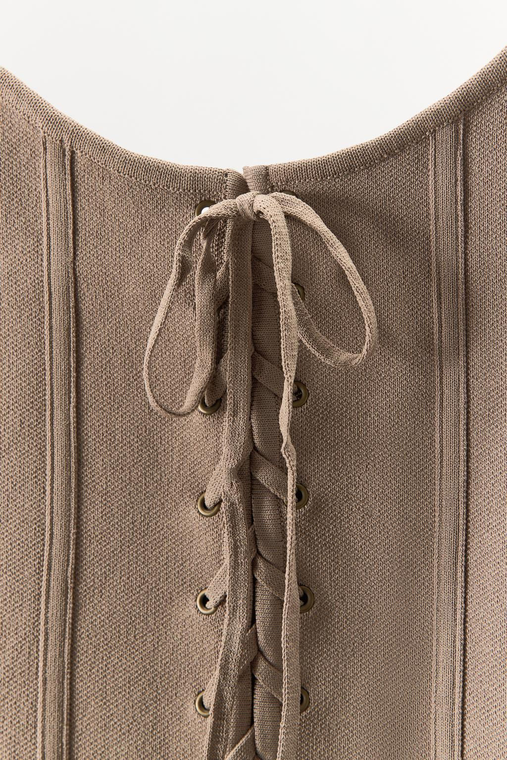 LACE-UP KNIT CORSET - Zara фото 7