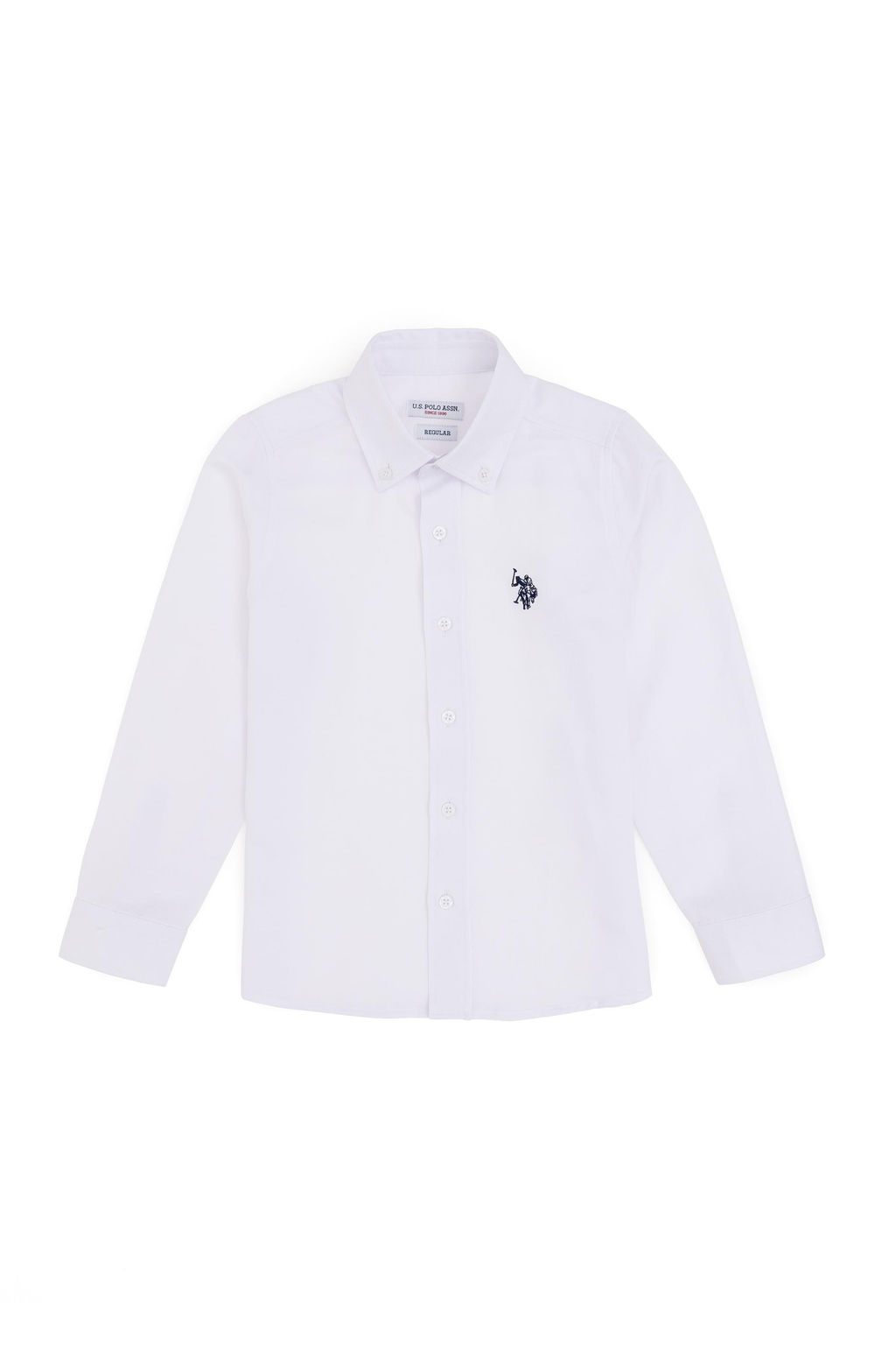 Белая базовая рубашка с длинным рукавом для мальчика - U.s. polo assn фото 2