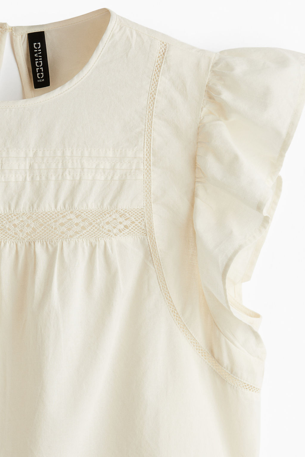 Blusa con inserciones de encaje y peplum - H&m фото 4