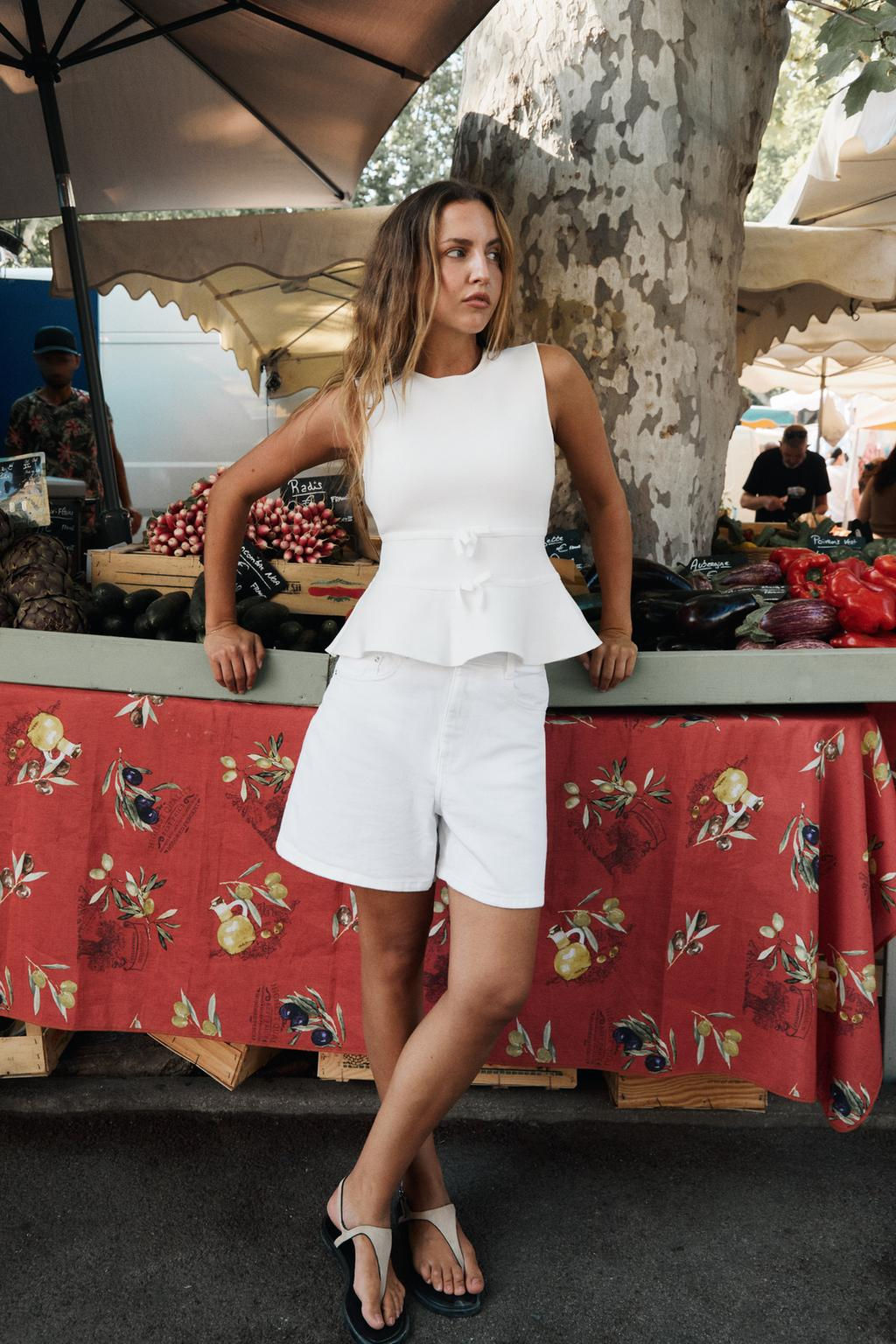 KNIT PEPLUM TOP WITH TIES - Zara фото 17