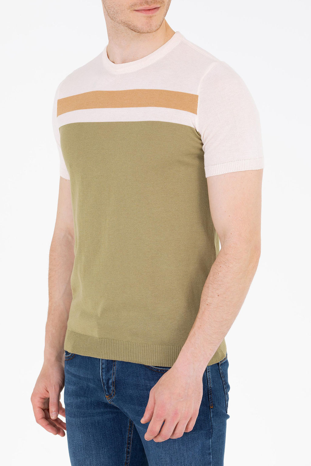 U. S. Polo Assn Мужской трикотаж цвета хаки с круглым вырезом - U.s. polo assn фото 6