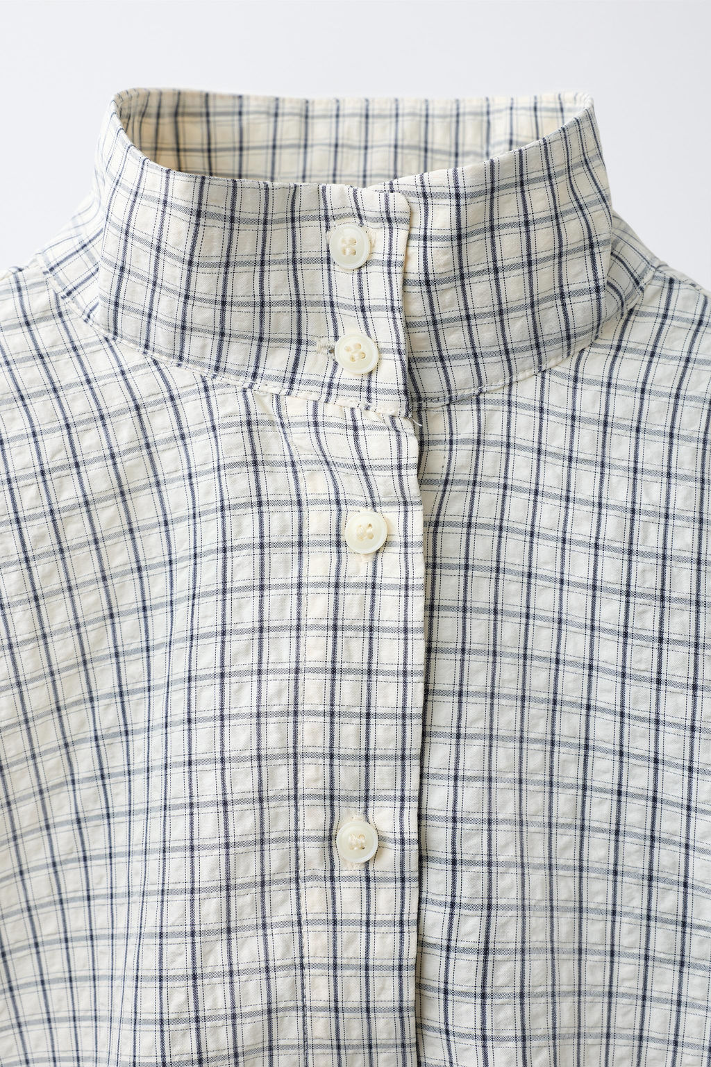 CAMISA GLOBO CUADROS / Crudo / Negro - Zara фото 6