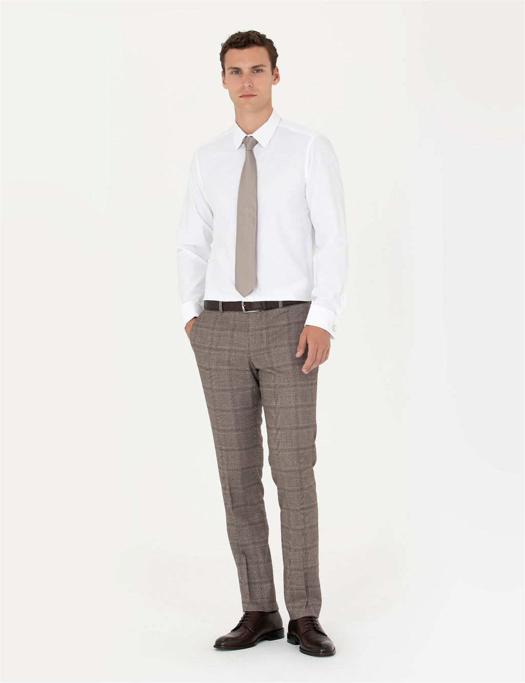 Beyaz Slim Fit Uzun Kollu Basic G_mlek - Pierre cardin фото 4