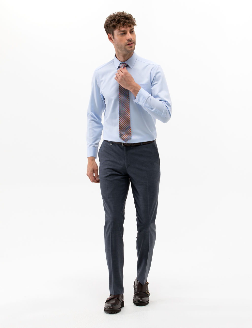 A__k Mavi Regular Fit Uzun Kollu Klasik G_mlek