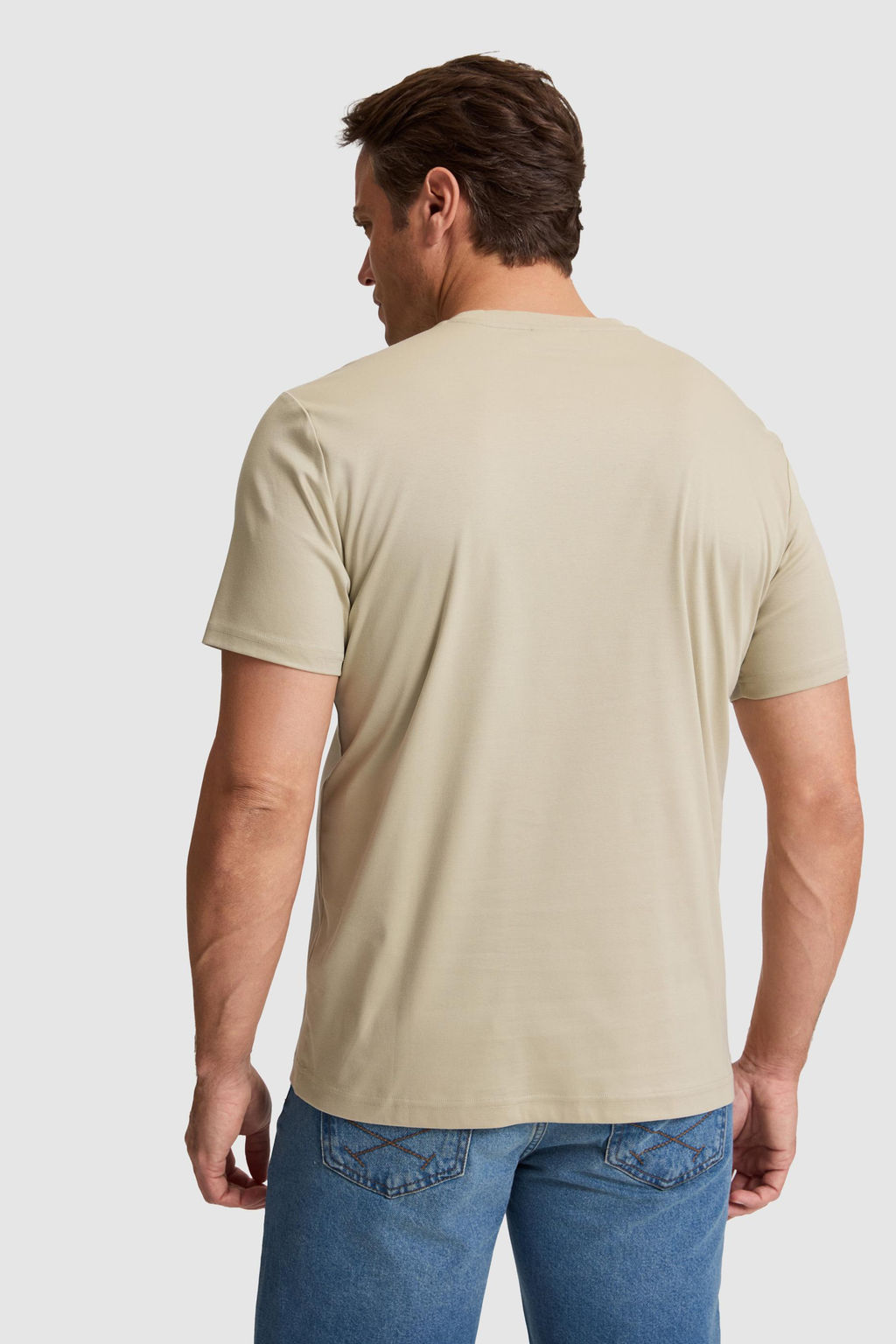 Erkek A__k Haki Regular Fit Bisiklet Yaka Basic Ti__rt